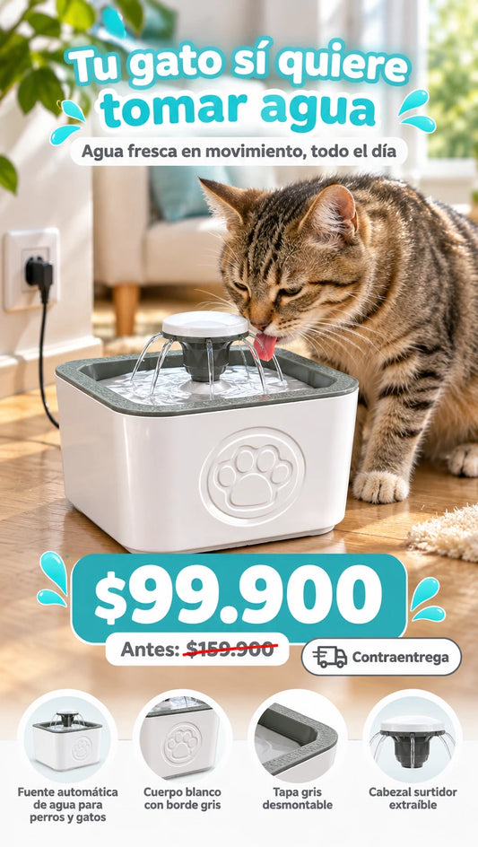fuente de agua para perros y gatos