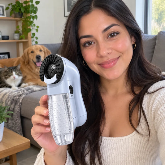 Usando AspiraPet Pro en casa con un perro